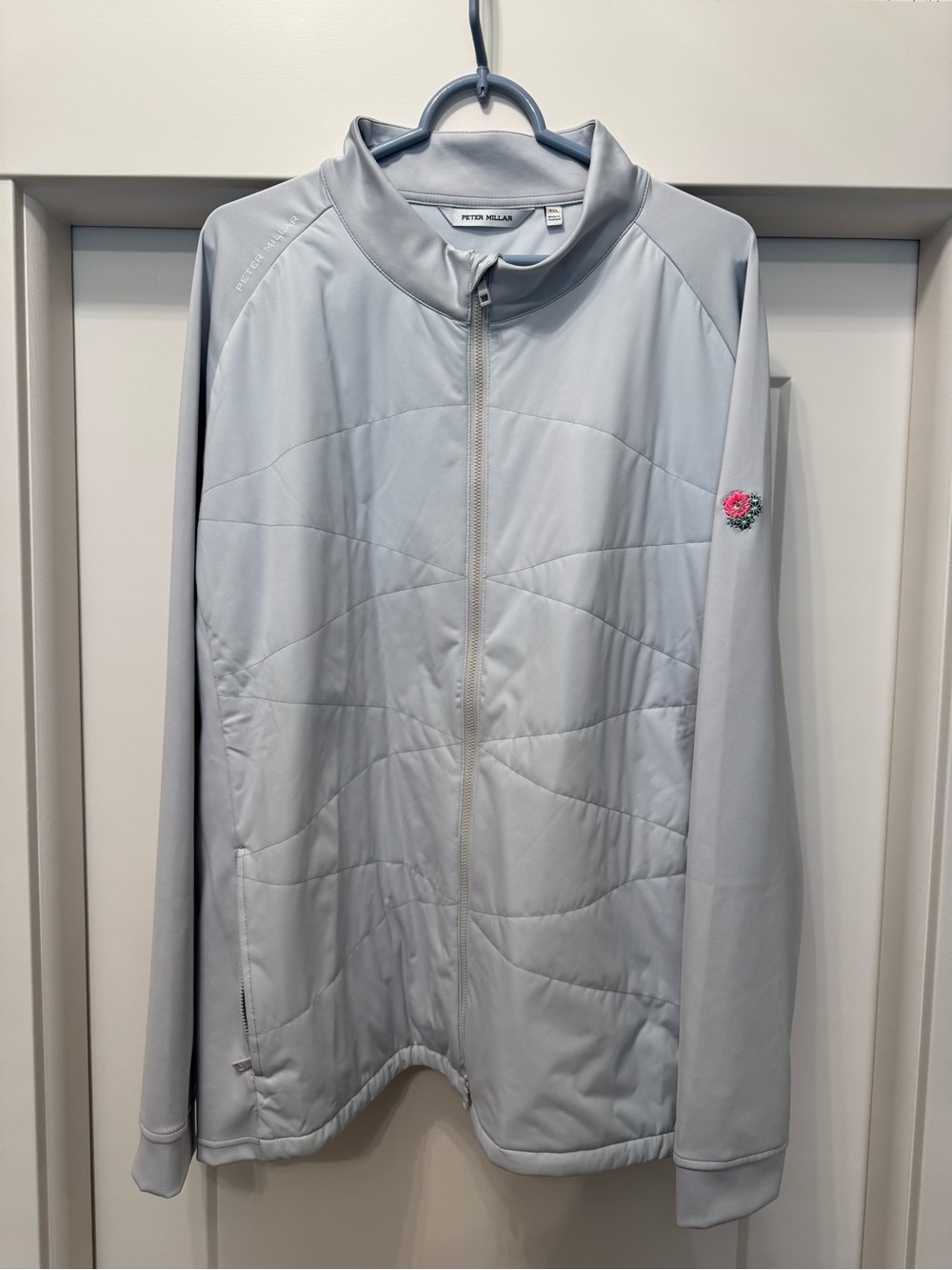 Men’s Peter Millar Full Zip Jacket - XXL - Light Gray - Gainey Ranch Logo